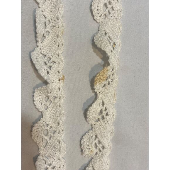 VINTAGE Hand Made LACE TRIM BULK LOT SEWING CRAFT DOLL CLOTHES Edgings Cream Wht - Picture 15 of 16